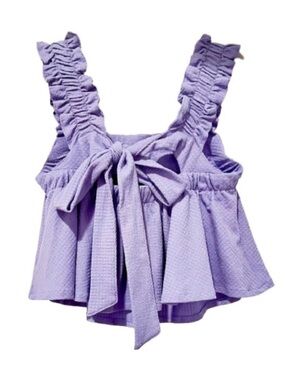 Miou Muse-Cropped Babydoll Tie Back
Top. Size: small